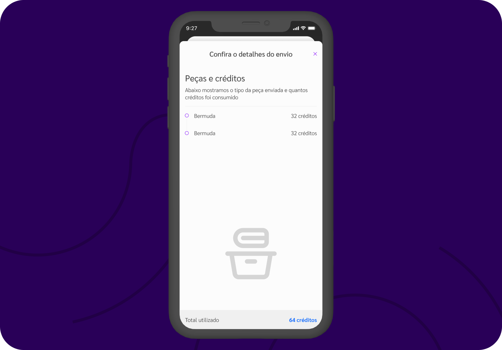 Laundry order basket and garment details